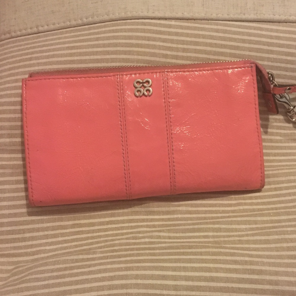 Coach pink wristlet wallet